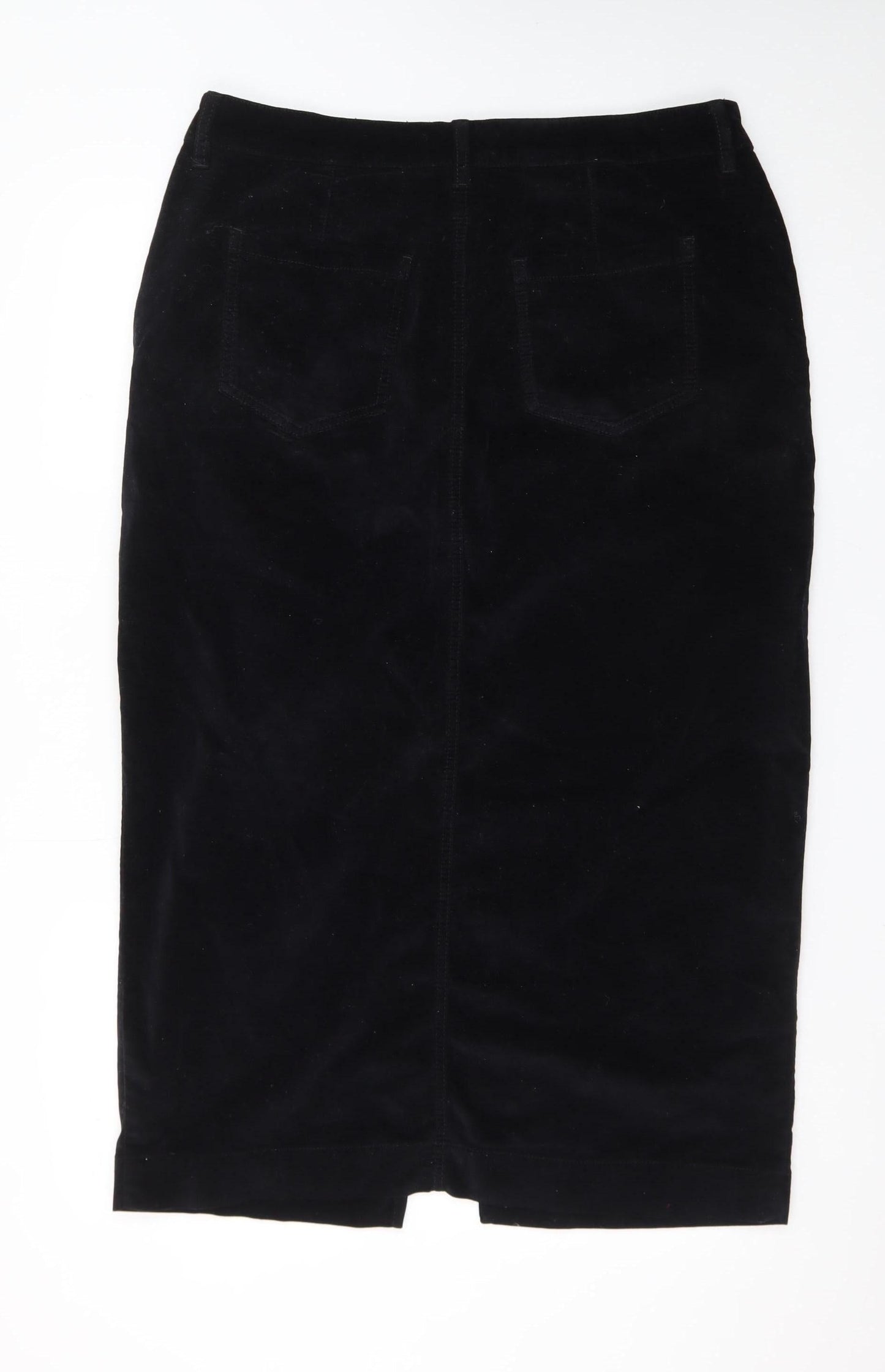 Sosandar Women's Black Velvet Midi Pencil Skirt Size 18
