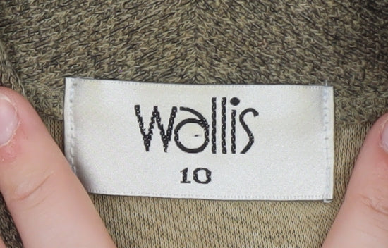 Wallis Womens Beige Knit Collared Button Cardigan Size 10