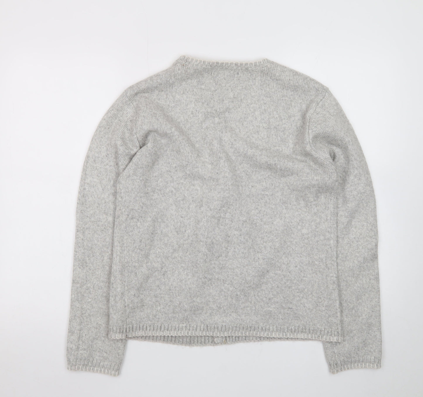 Marks and Spencer Women's Grey Wool Blend V-Neck Cardigan S