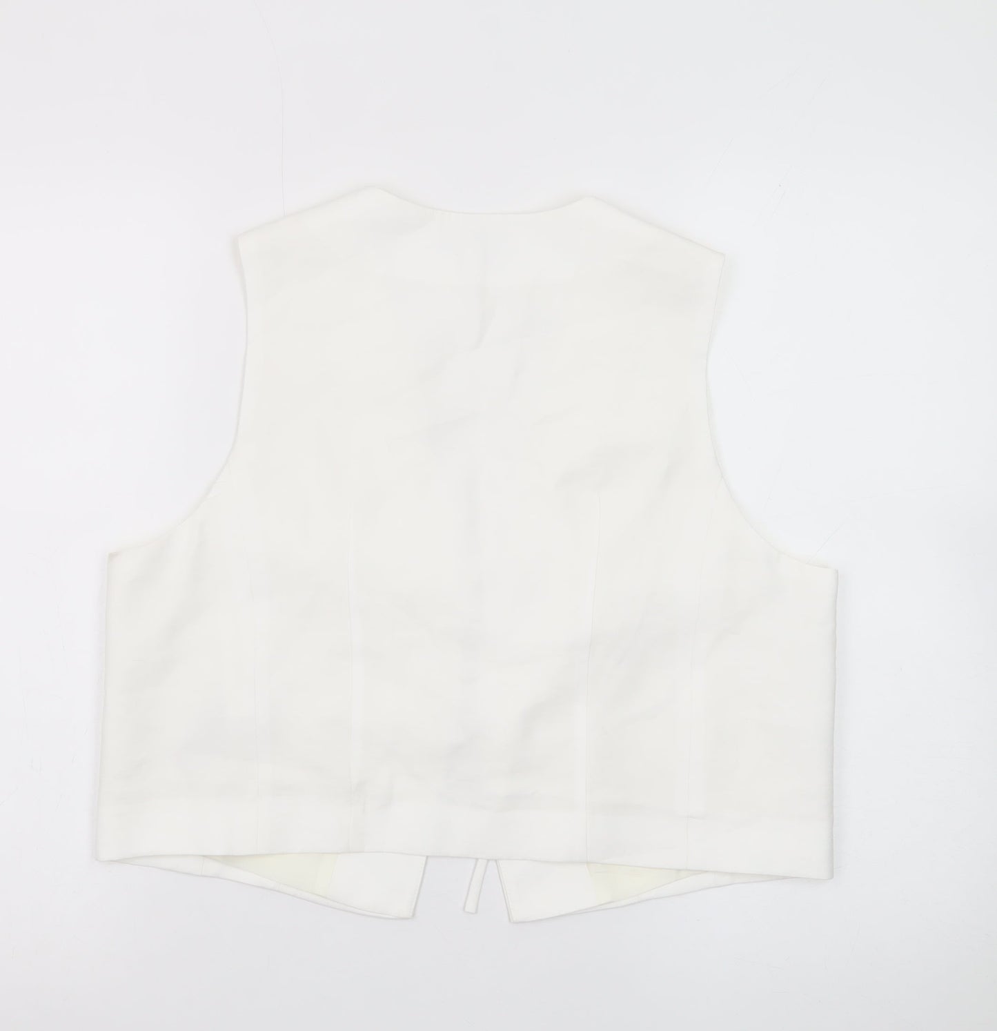 Next Women’s Ivory Cropped Tie Front Sleeveless Blouse UK 14