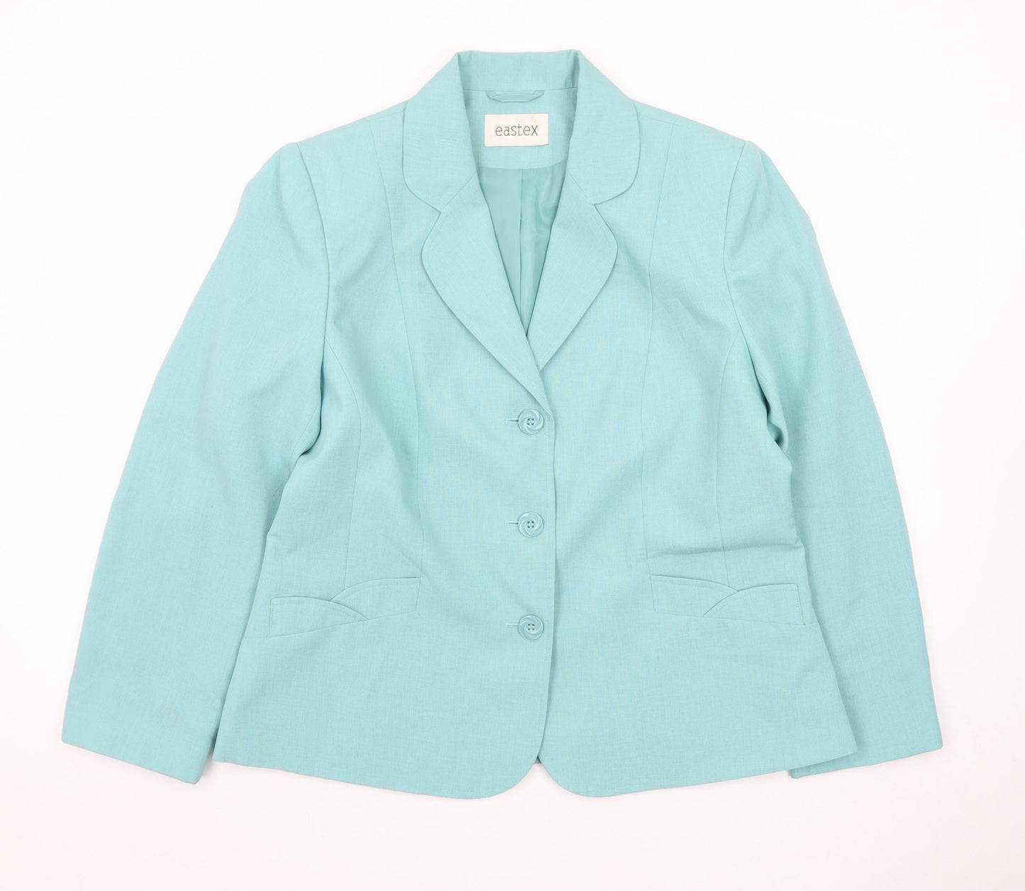 Eastex Women’s Blue Single-Breasted Suit Jacket UK 14 Polyester
