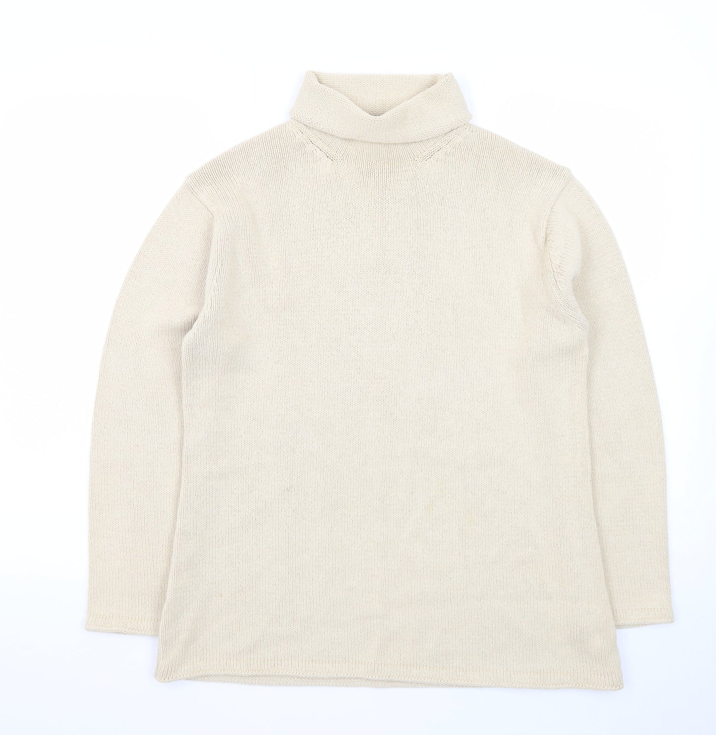 Laura Ashley Men’s Beige Roll Neck Cotton Jumper Medium