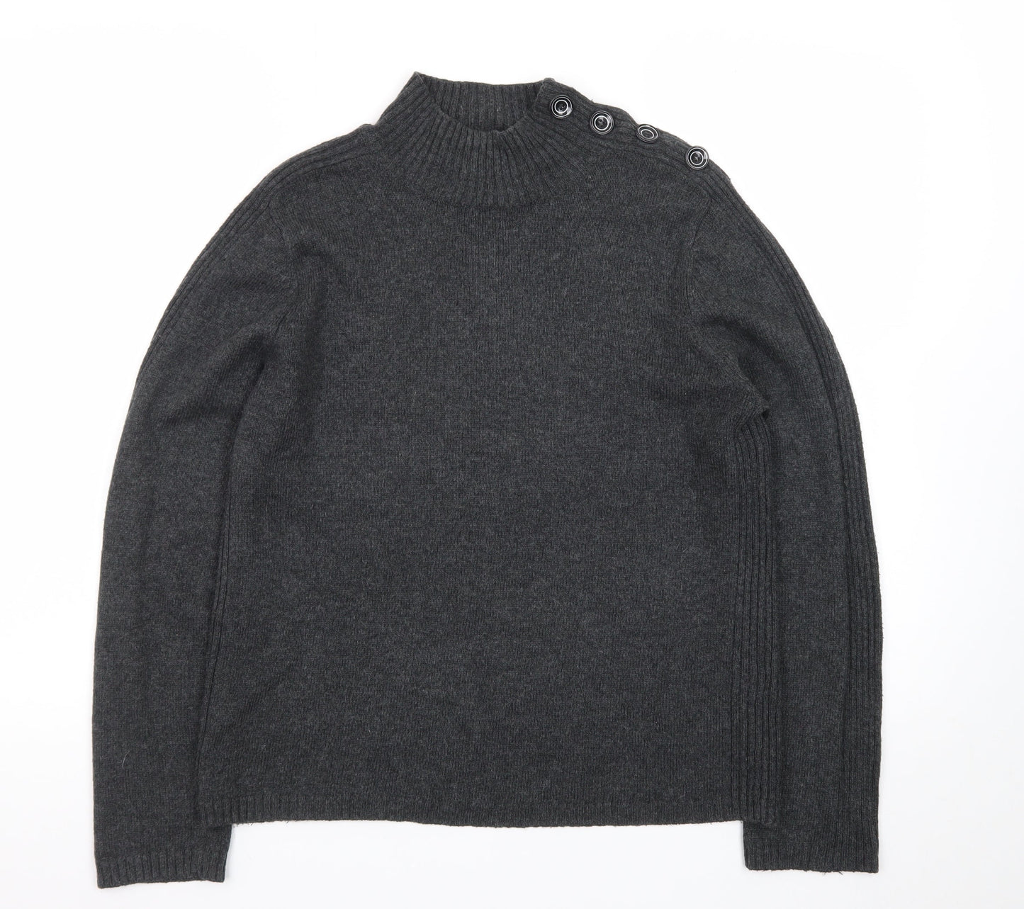 Principles Women’s Grey Wool Blend Mock Neck Jumper Size 16