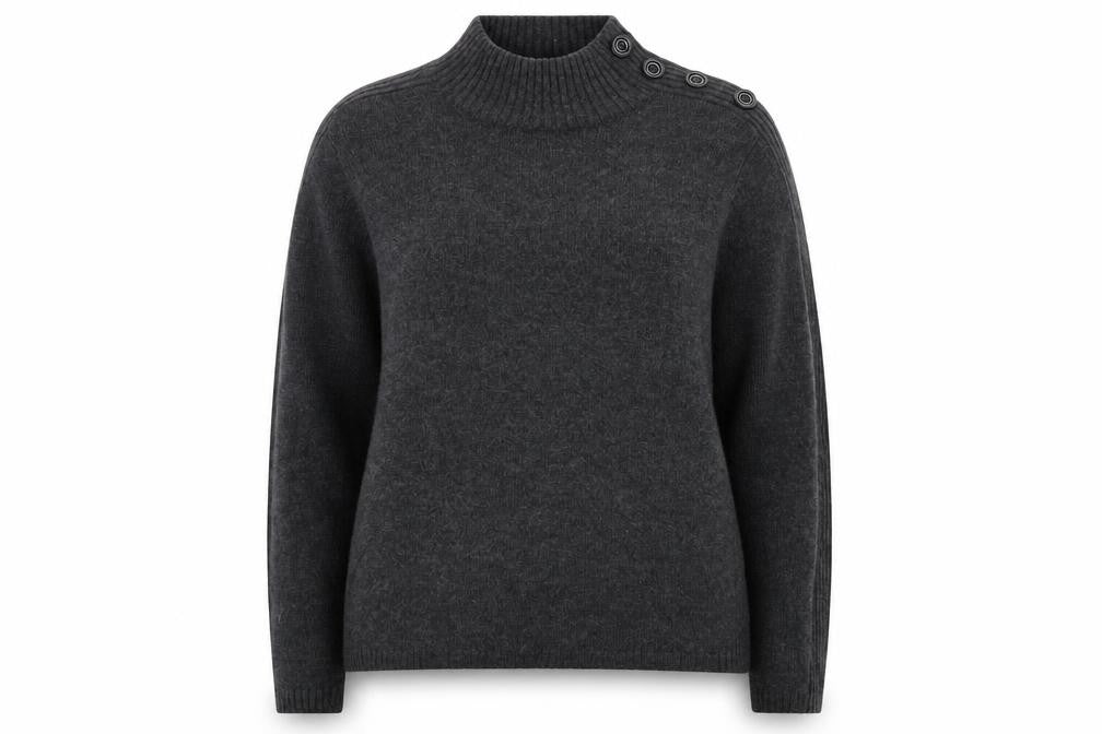Principles Women’s Grey Wool Blend Mock Neck Jumper Size 16