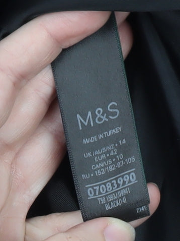 Marks and Spencer Women’s Black Blazer Jacket Size 14 Regular Fit