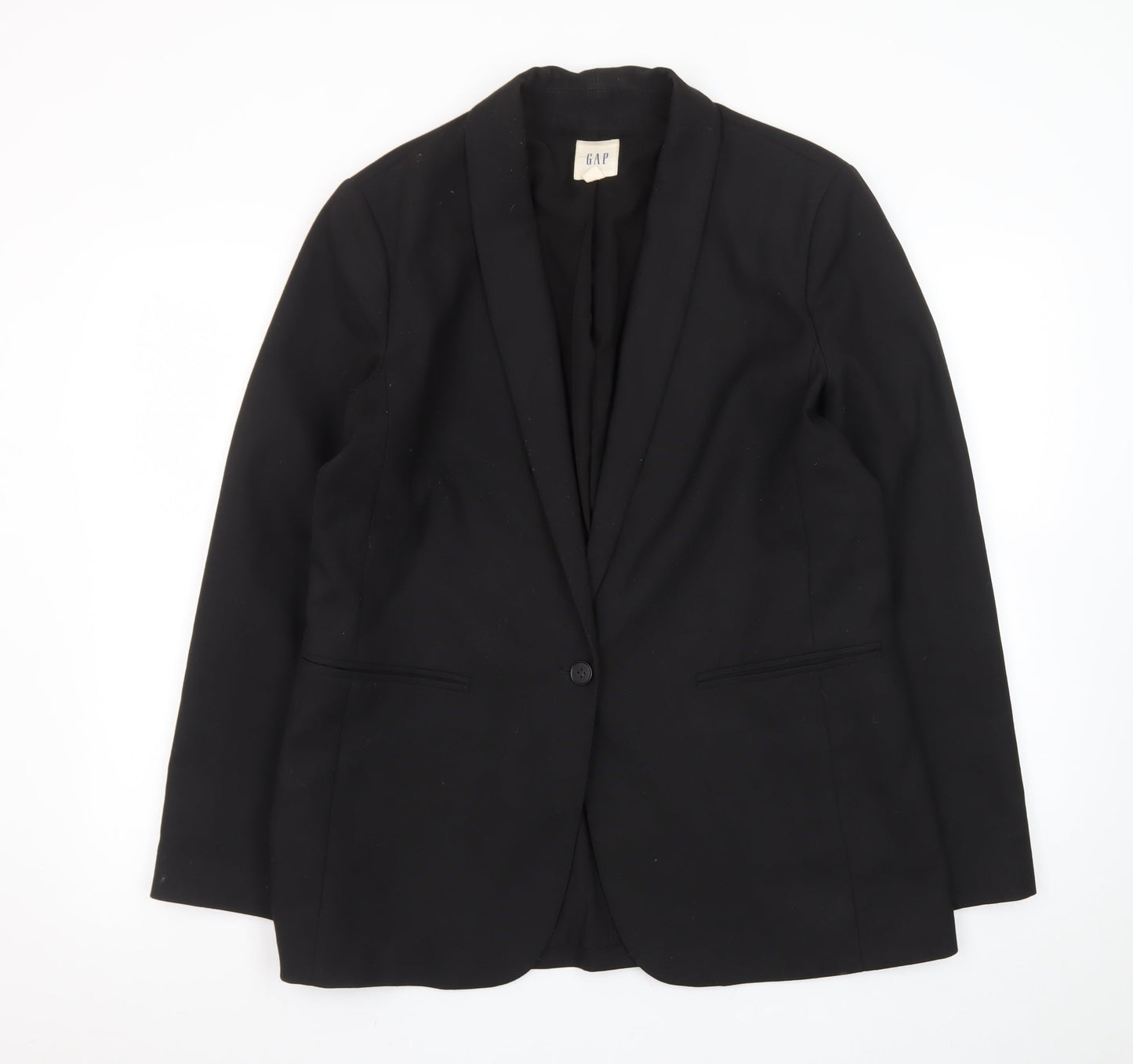 GAP Womens Black Shawl Collar Blazer Size 12 Classic Fit