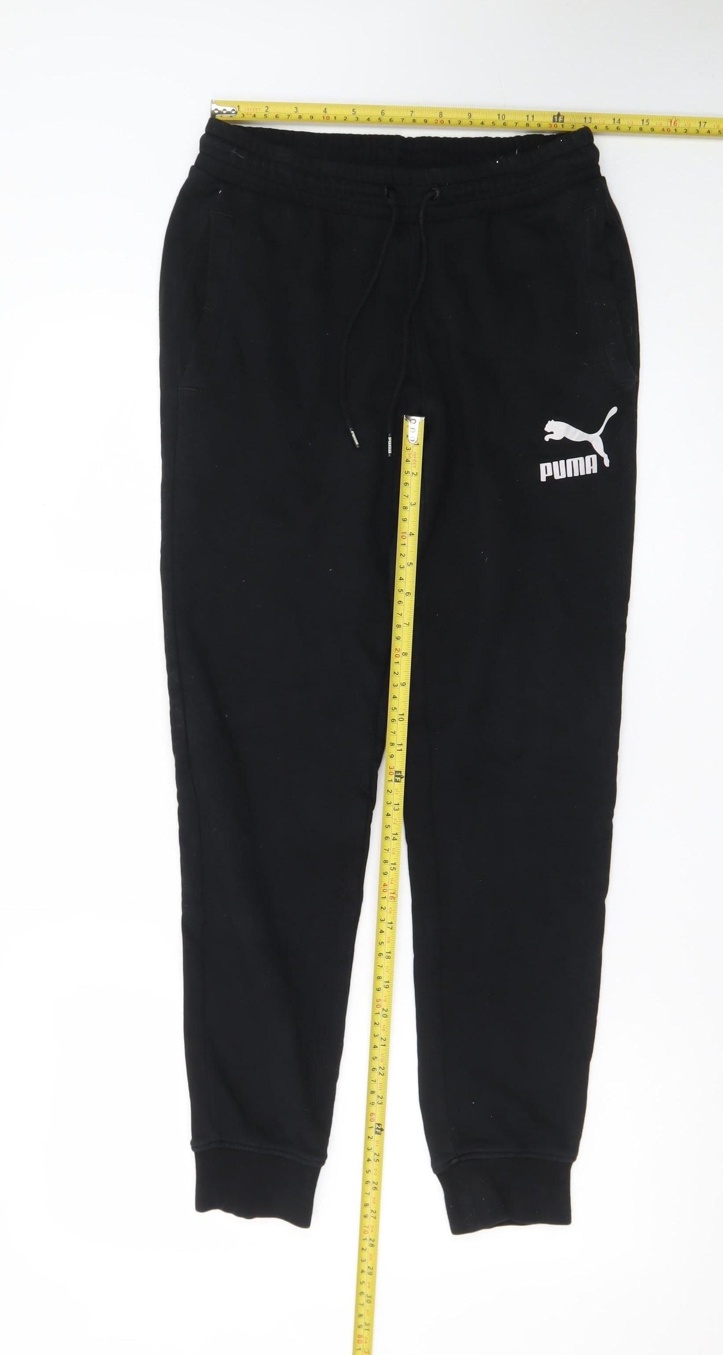 Puma Men’s Black Jogger Sweatpants Size S Tapered Fit