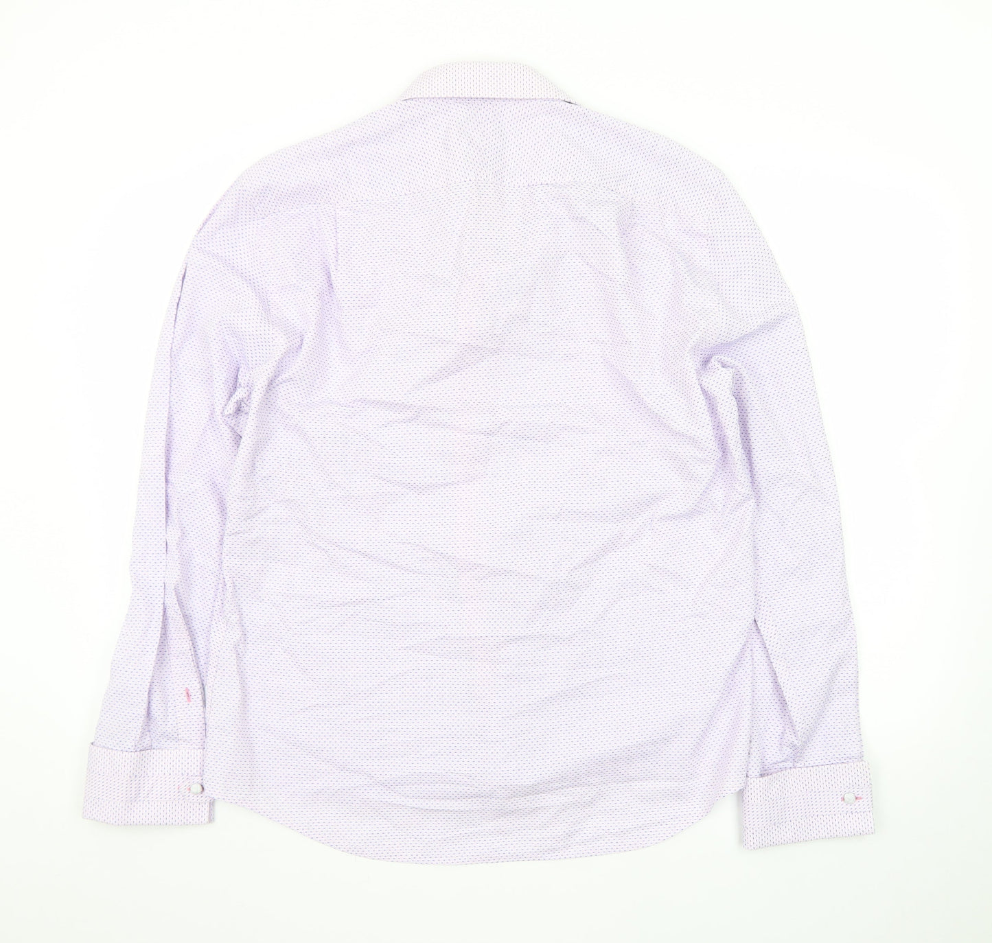 Jeff Banks Men’s Pink Geometric 16in Regular Fit Long Sleeve Cotton Dress Shirt