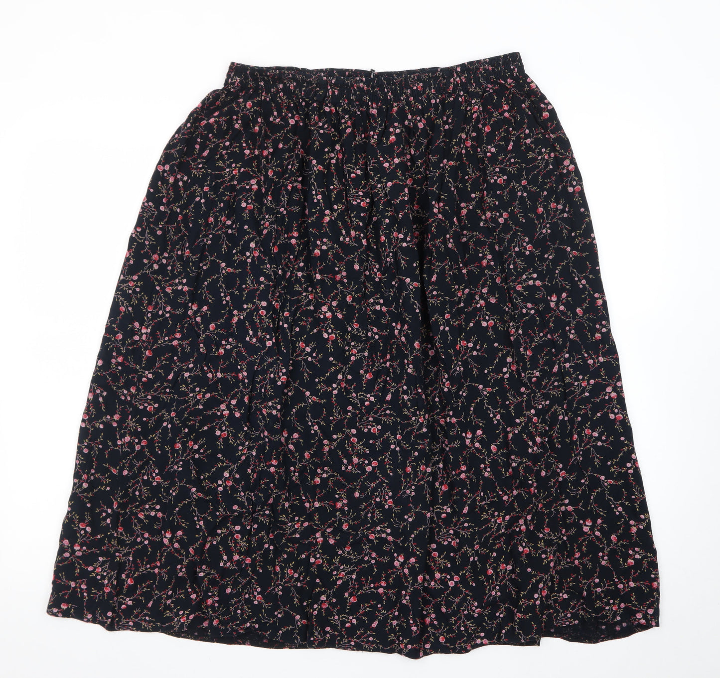 Bonmarché Women Blue Floral Midi A-Line Skirt Size 16 Viscose