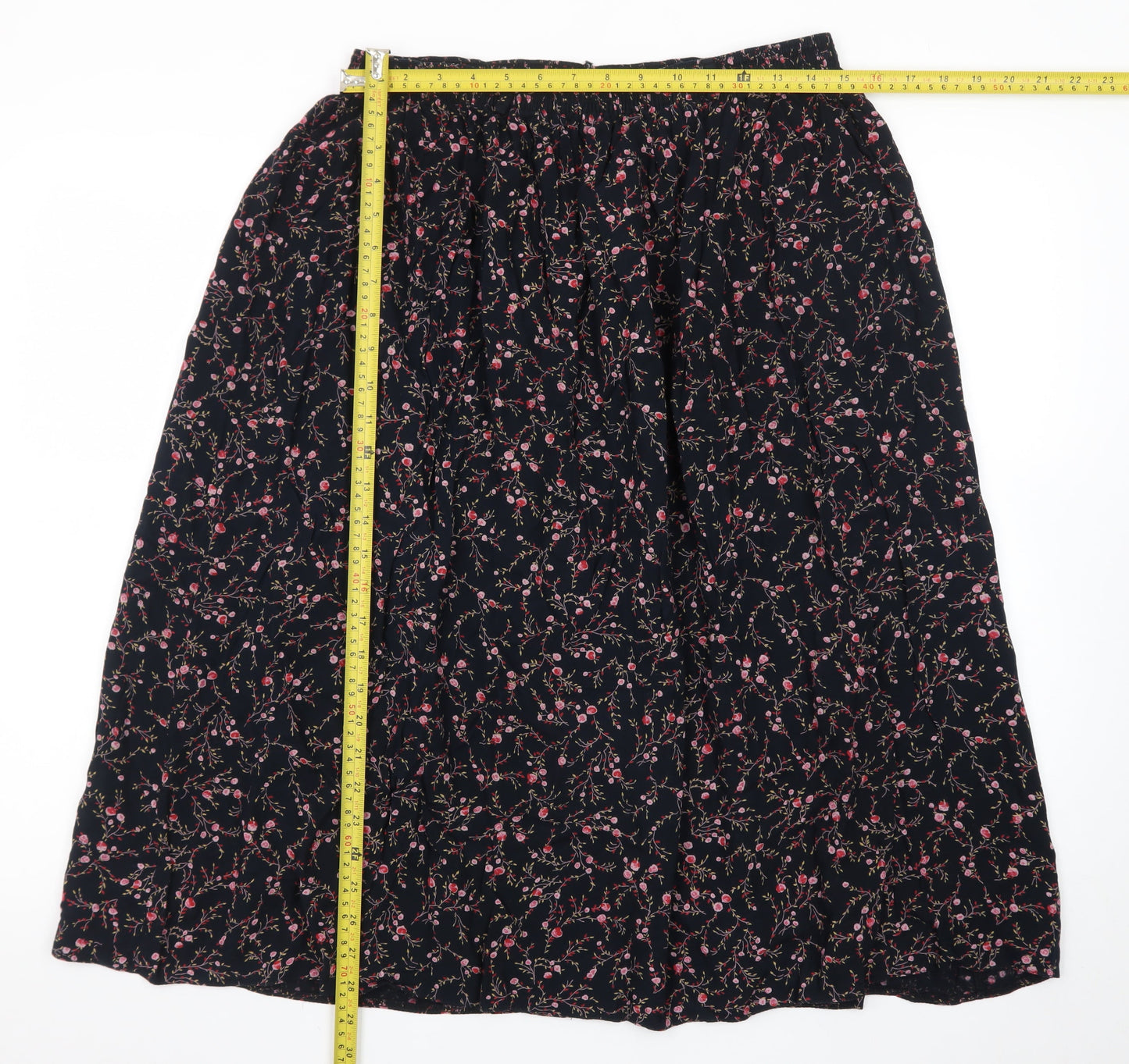 Bonmarché Women Blue Floral Midi A-Line Skirt Size 16 Viscose