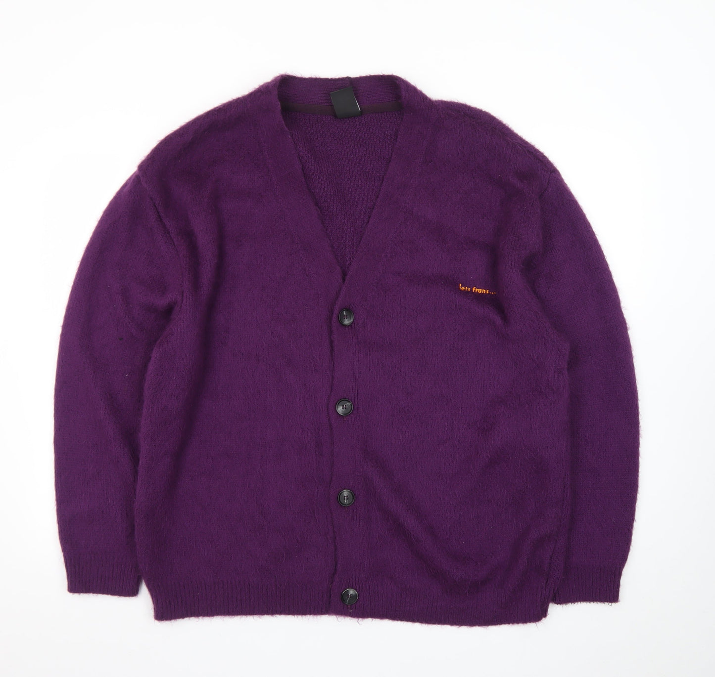 iets frans Women's Purple V-Neck Knit Cardigan Size M