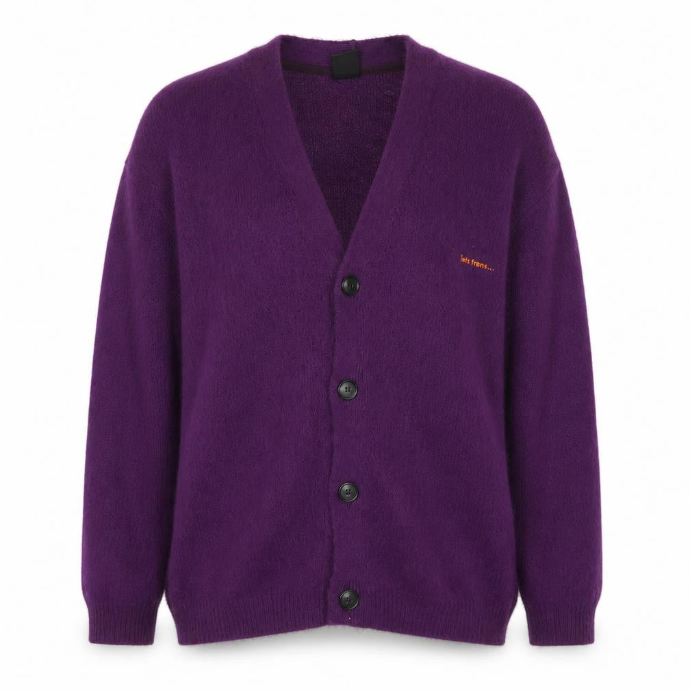 iets frans Women's Purple V-Neck Knit Cardigan Size M
