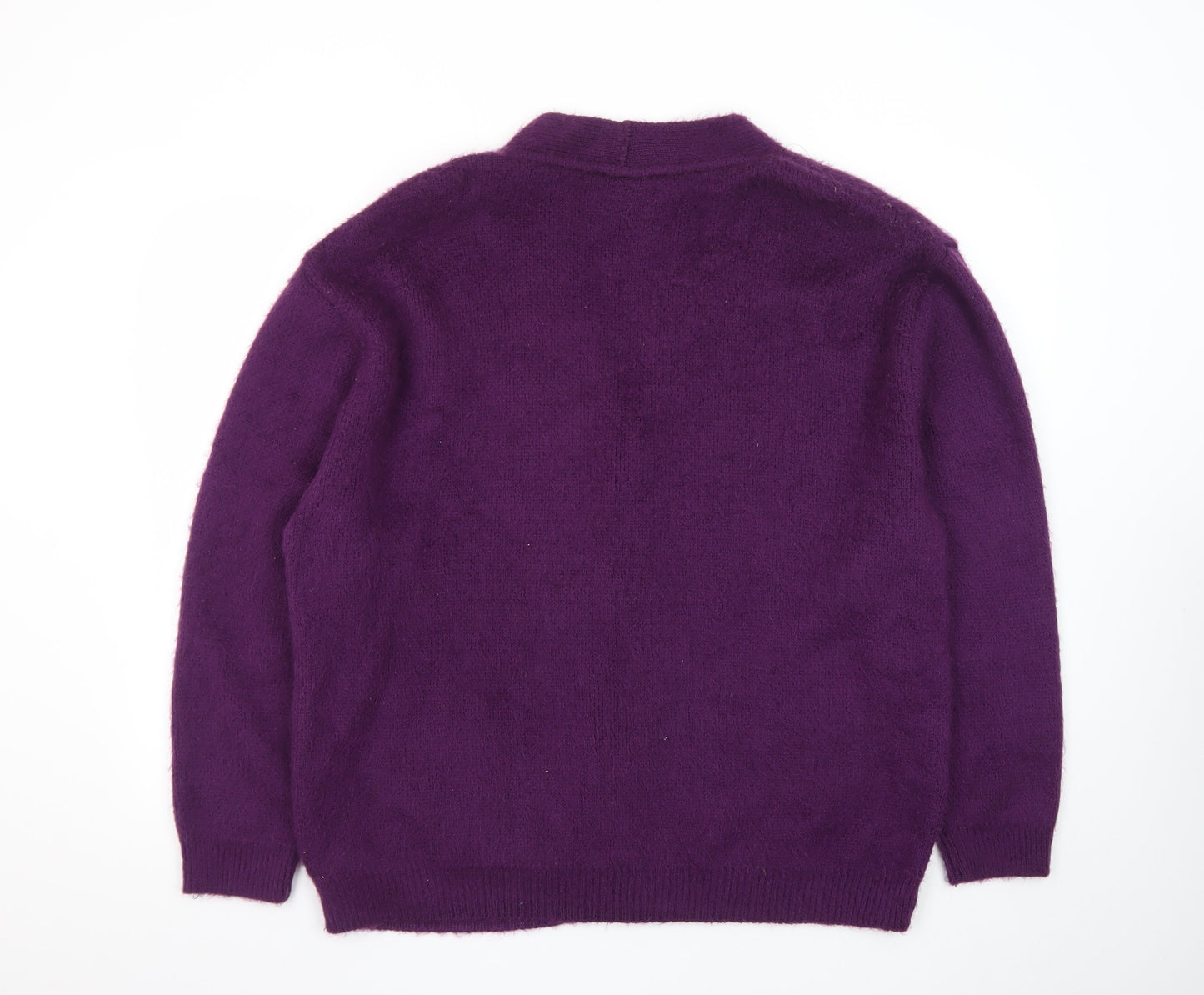 iets frans Women's Purple V-Neck Knit Cardigan Size M