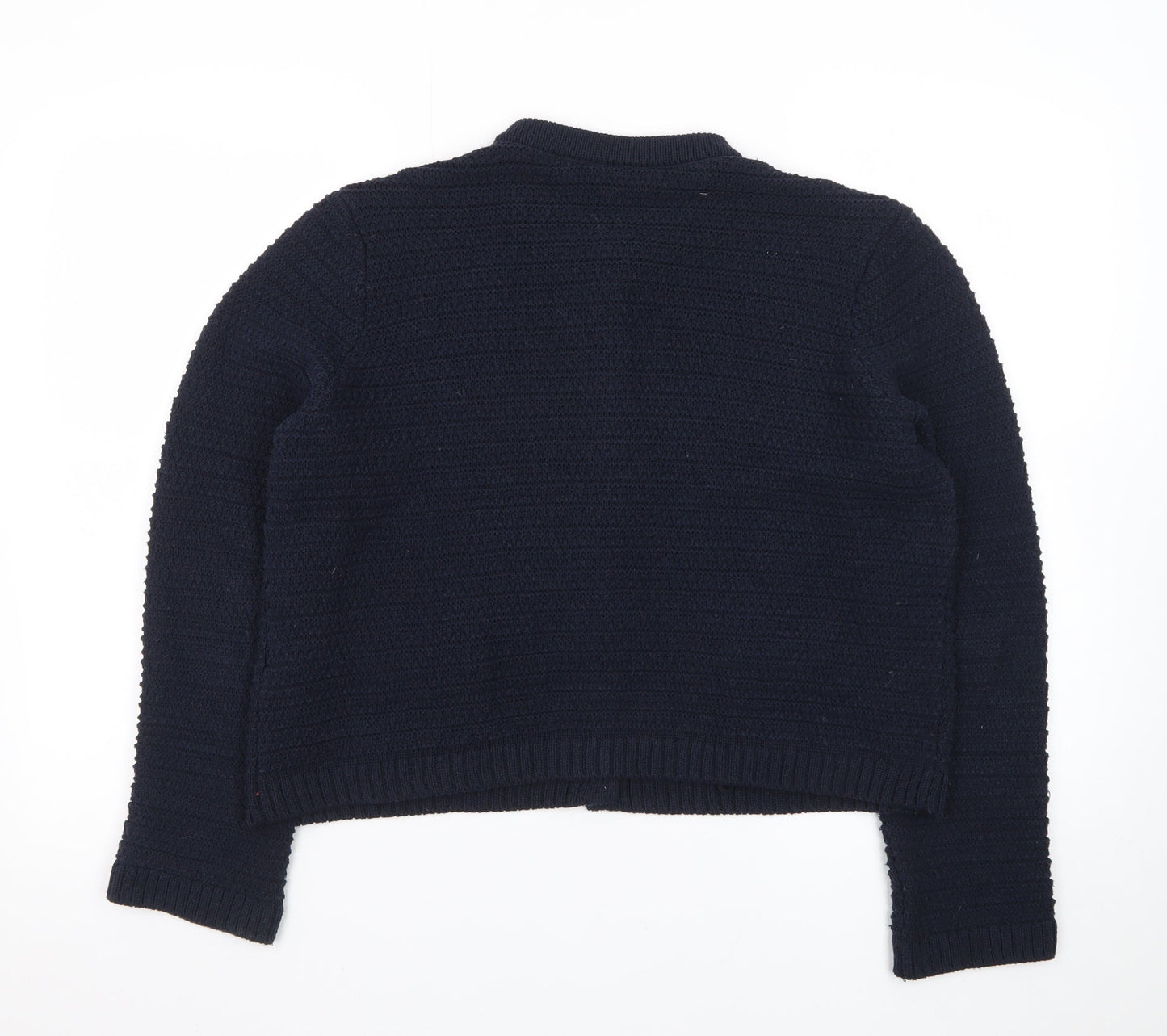 Marks and Spencer Women's Navy Blue Button Cardigan Medium Knit Jumper