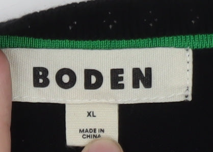 Boden Men Black XL Sleeveless Knit Vest Jumper Cotton Blend