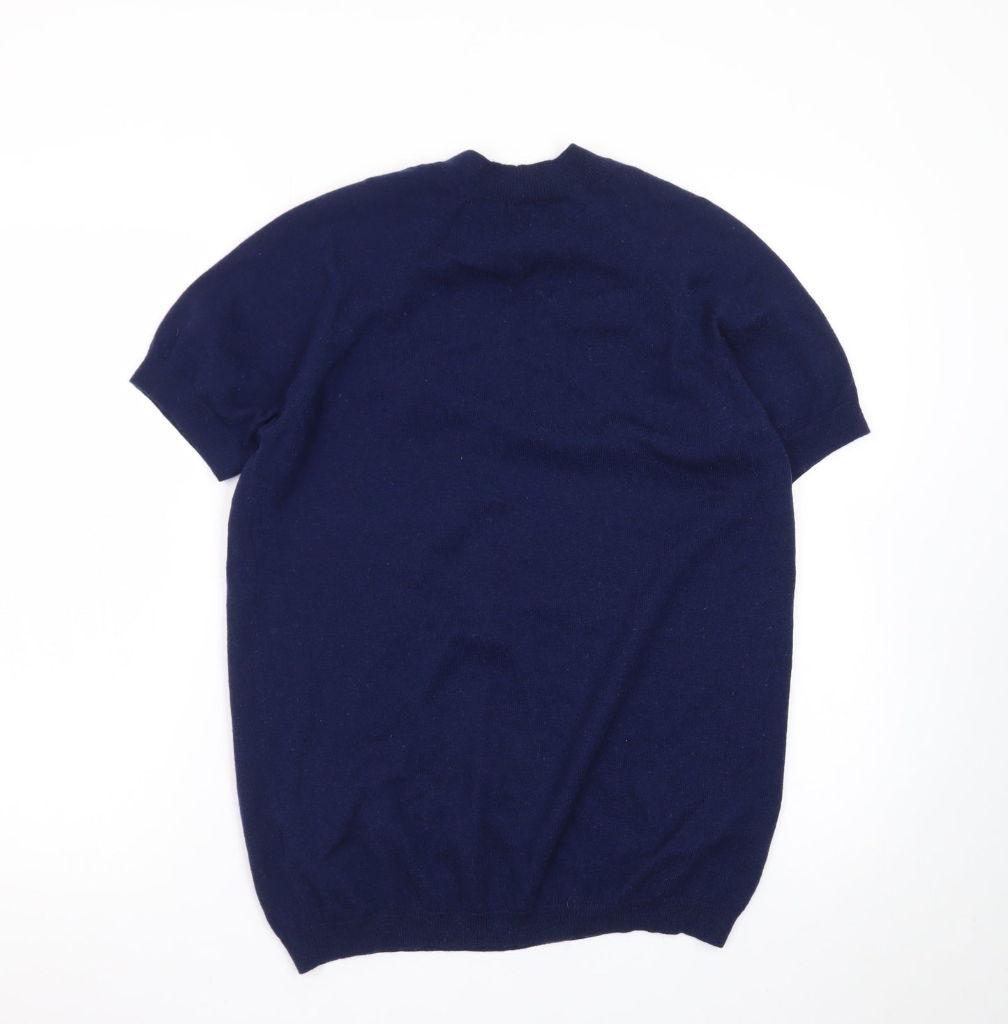 ASOS Men's Blue Merino Wool Short Sleeve Crew Neck Jumper L