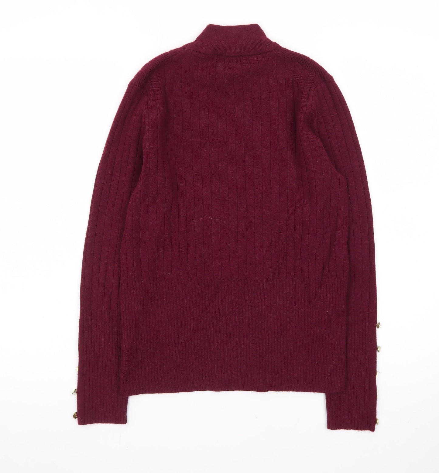 Marks and Spencer Women’s Red Roll Neck Ribbed Jumper Size 14