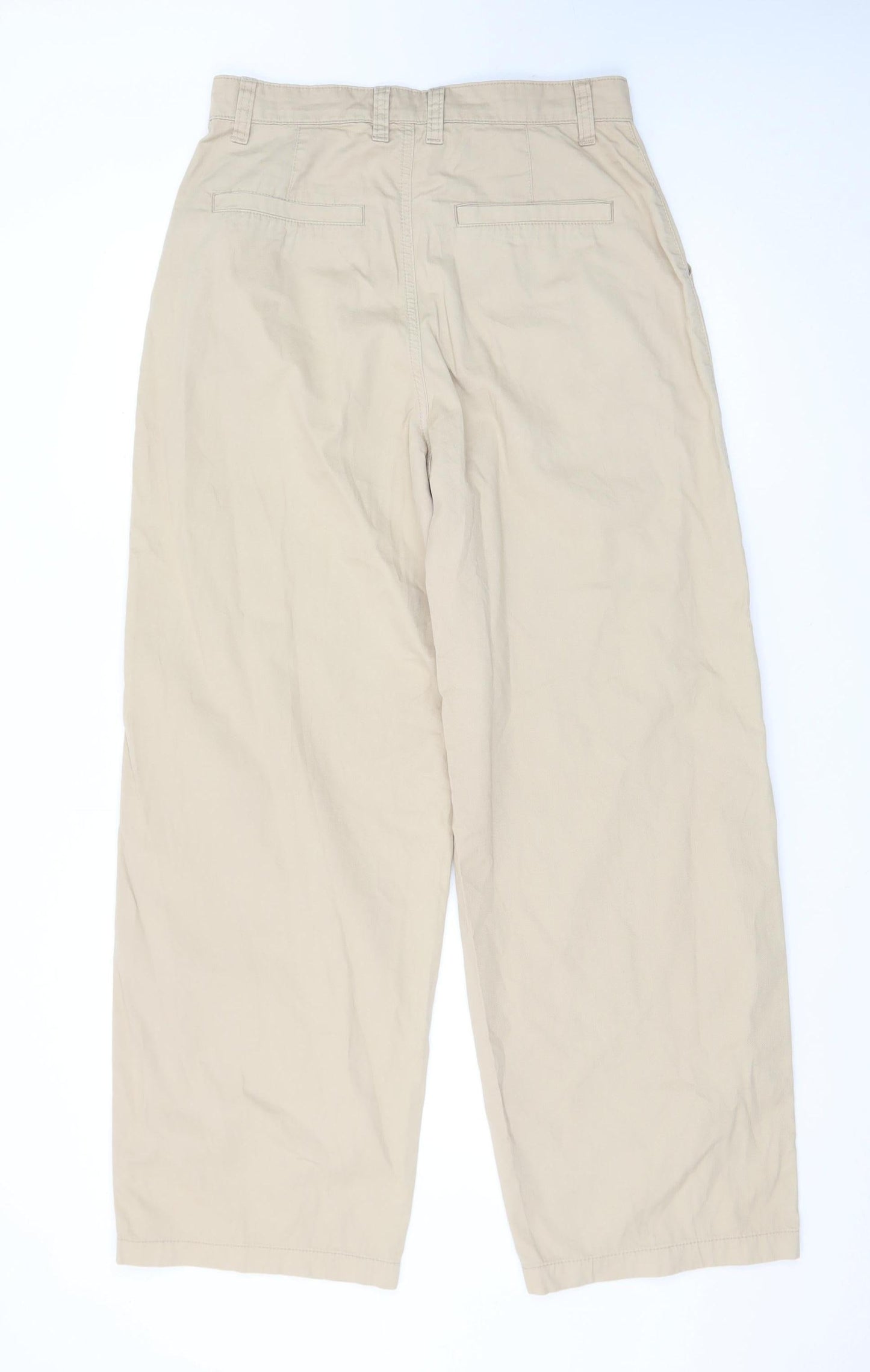 Mavi Women’s Beige Cargo Wide-Leg Cotton Trousers Size M