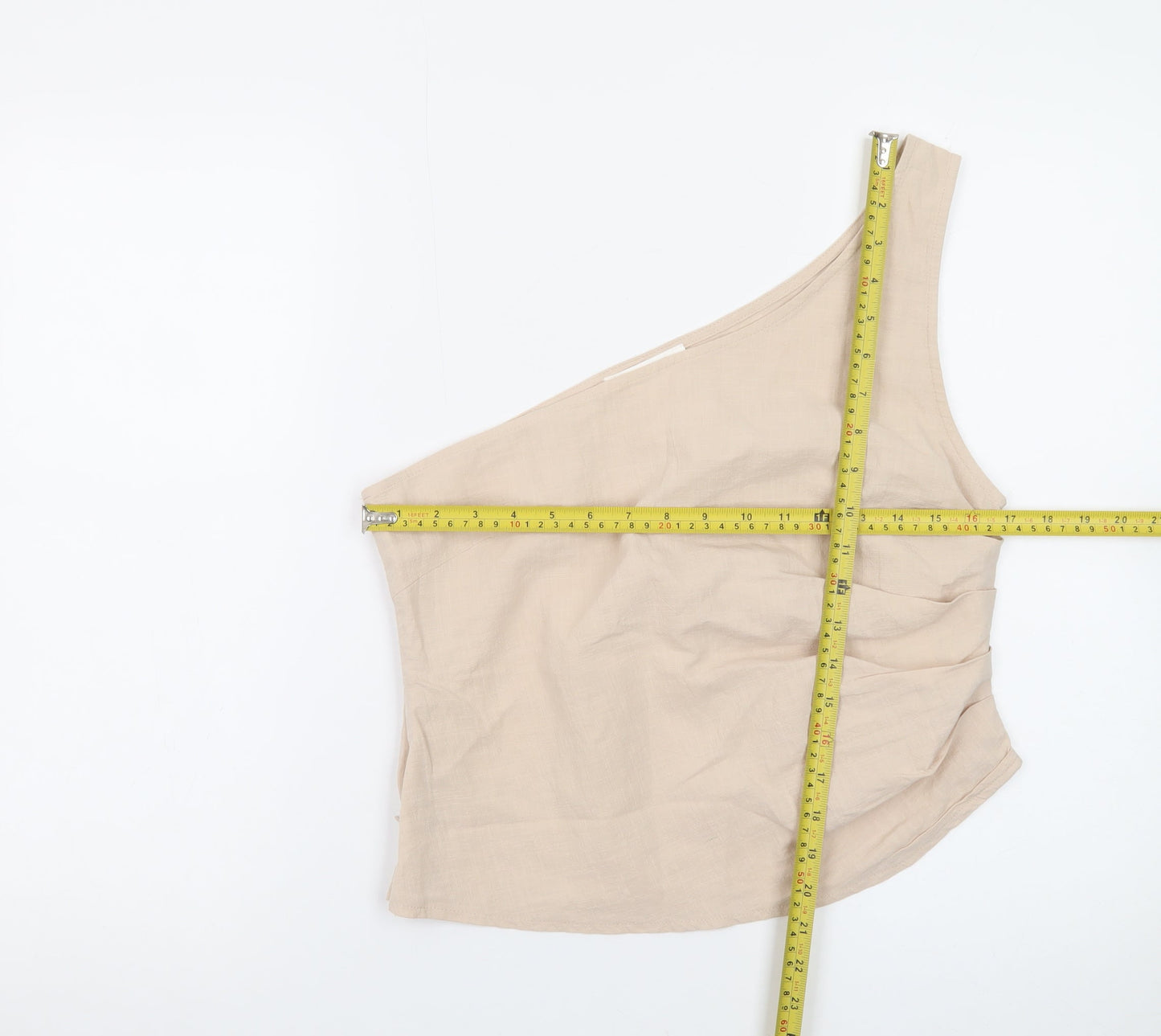 4th & Reckless Women’s Beige One Shoulder Camisole Blouse Size 12