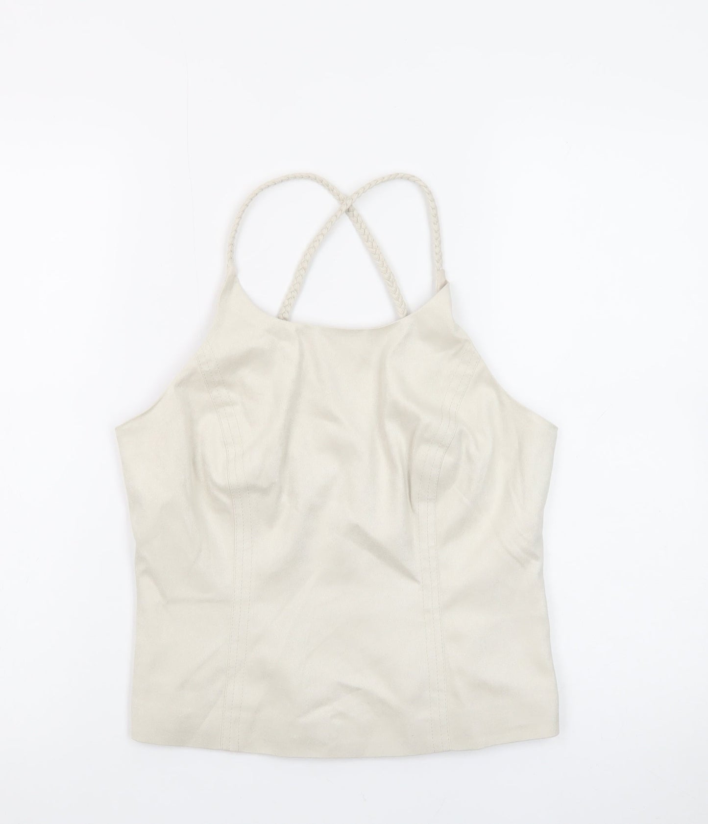 Next Women’s Beige Halter Camisole Top Size 14 Stretch Polyester