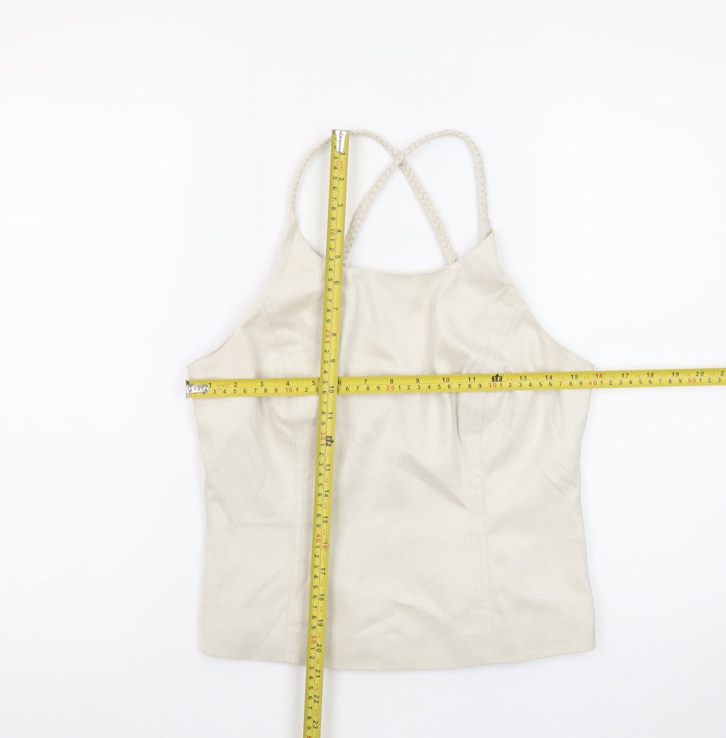 Next Women’s Beige Halter Camisole Top Size 14 Stretch Polyester