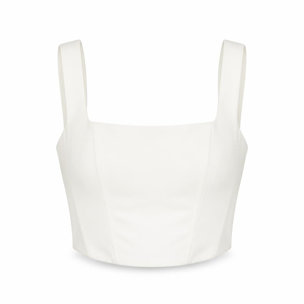 Stradivarius Women Ivory Camisole Tank Top Size 12 Slim Fit
