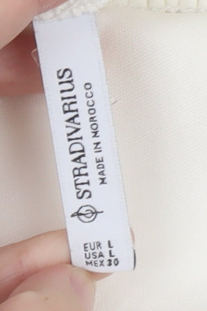 Stradivarius Women Ivory Camisole Tank Top Size 12 Slim Fit