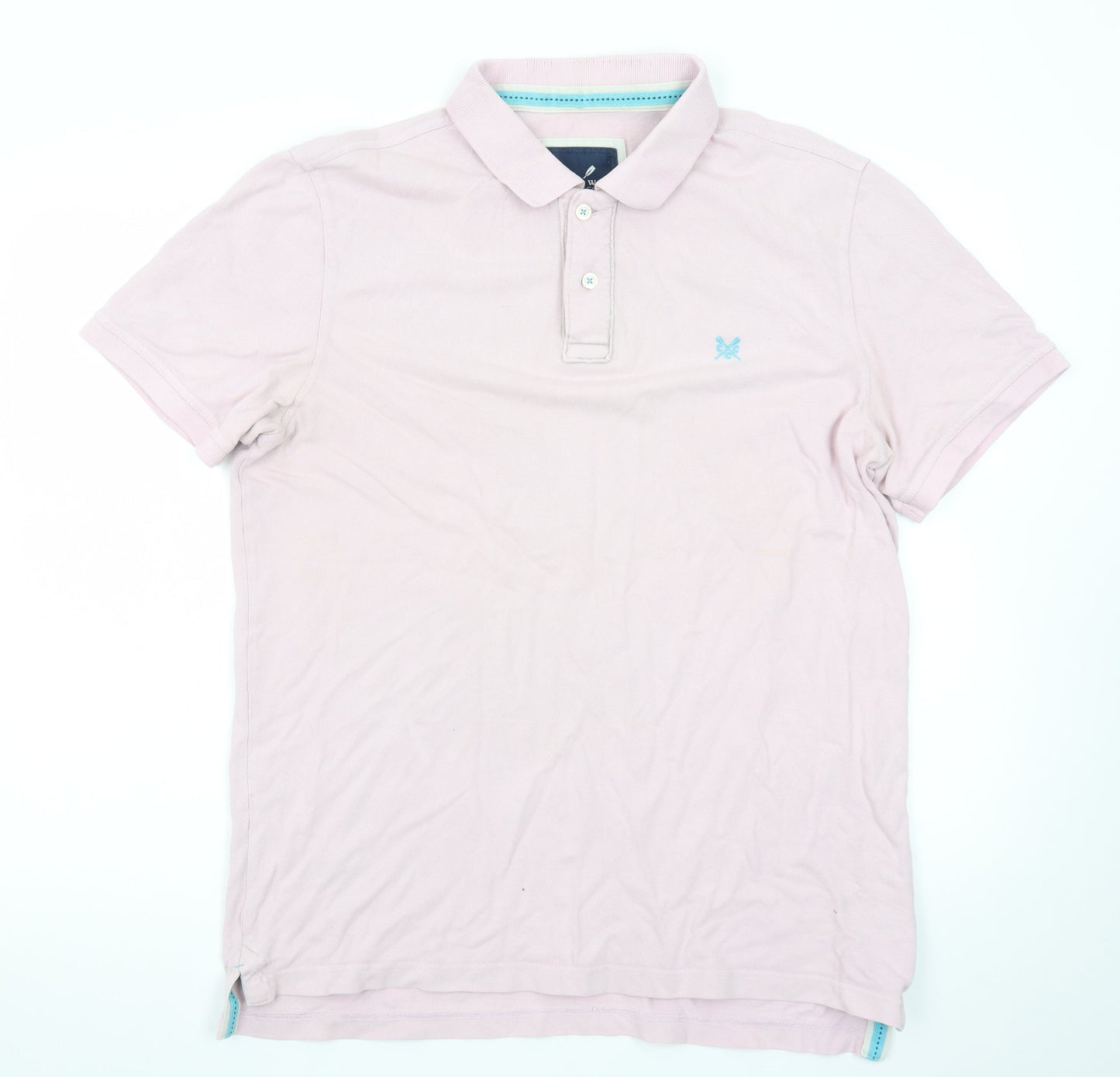 Crew Clothing Co. Men's Pink Cotton Polo Shirt Size L Classic Fit