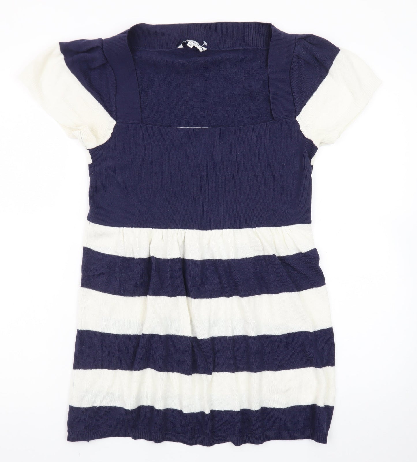Store Twenty One Women Blue Striped Knit Skater Dress Size 14