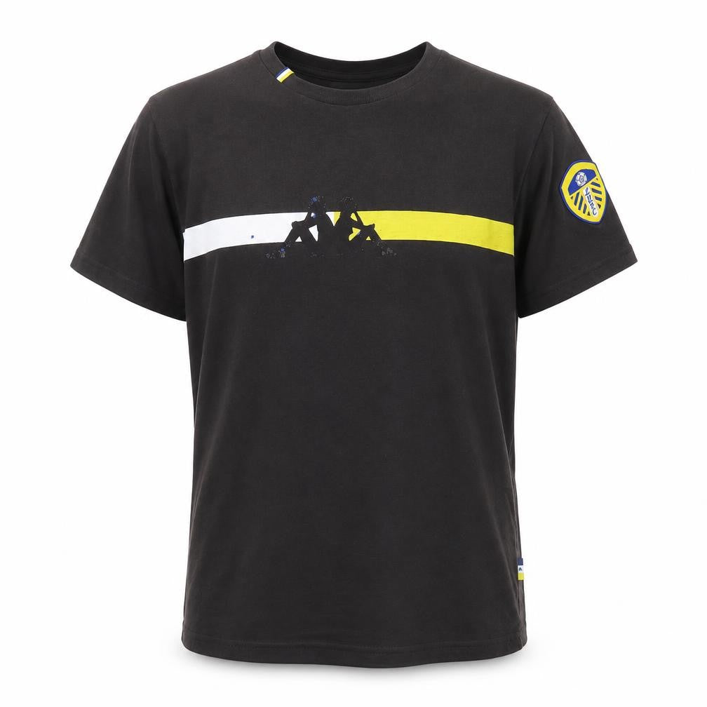 Kappa Men’s Black Leeds United Short Sleeve Graphic Cotton T-Shirt Medium