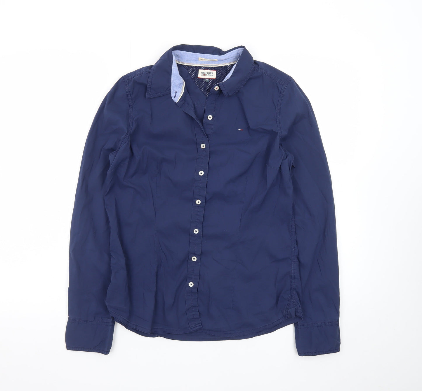 Hilfiger Denim Men's Blue Slim Fit Long Sleeve Button-Up Shirt M