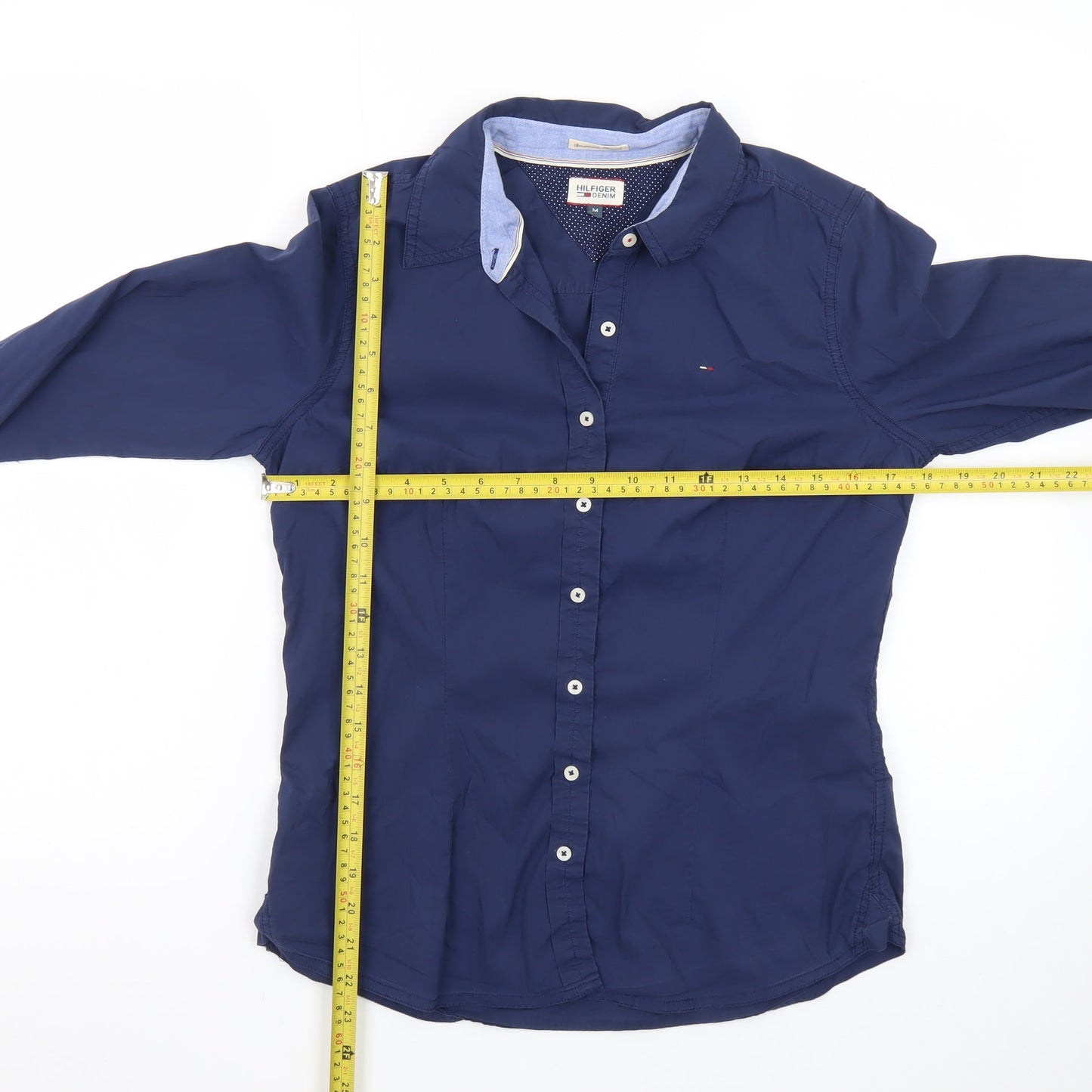 Hilfiger Denim Men's Blue Slim Fit Long Sleeve Button-Up Shirt M