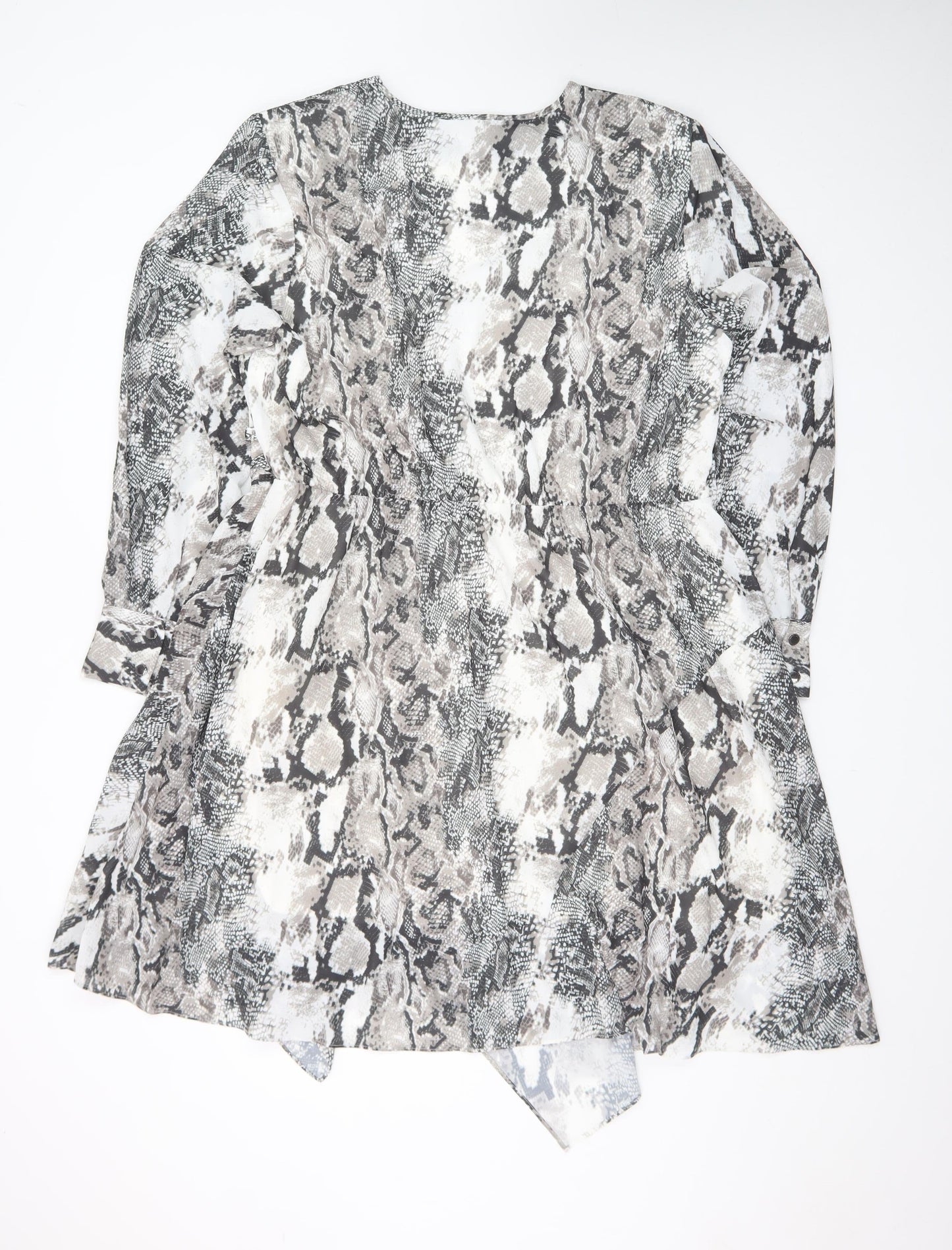 Star by Julien Macdonald Women’s Grey Snake Print Fit & Flare Dress Size 18