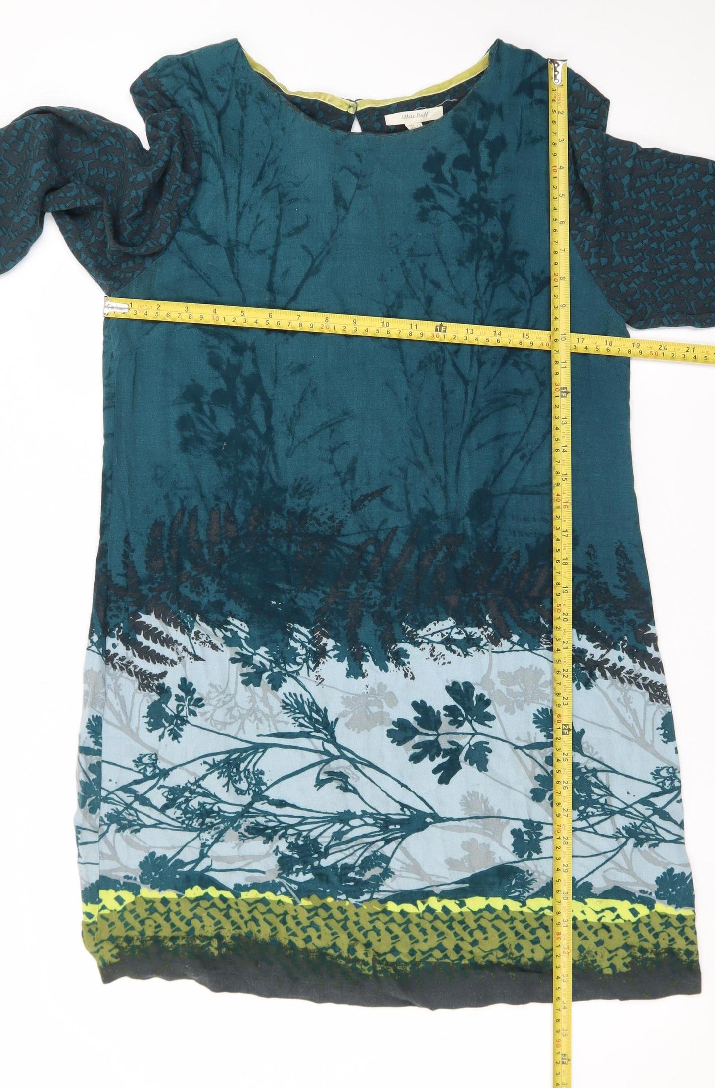 White Stuff Womens Blue Floral Shift Dress Size 12 Knee Length