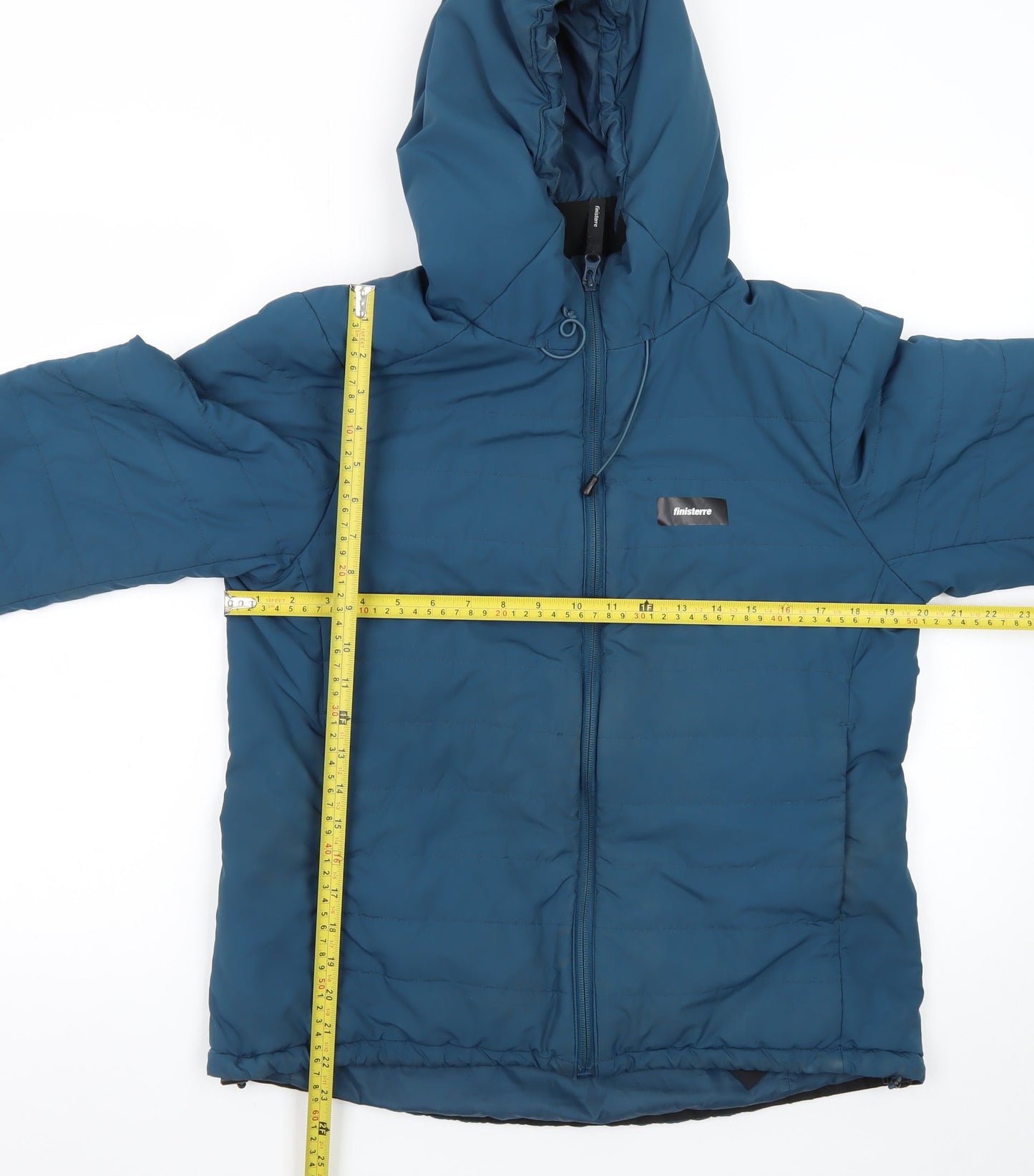 Finisterre Men's Blue Hooded Puffer Jacket Size M Water Resistant