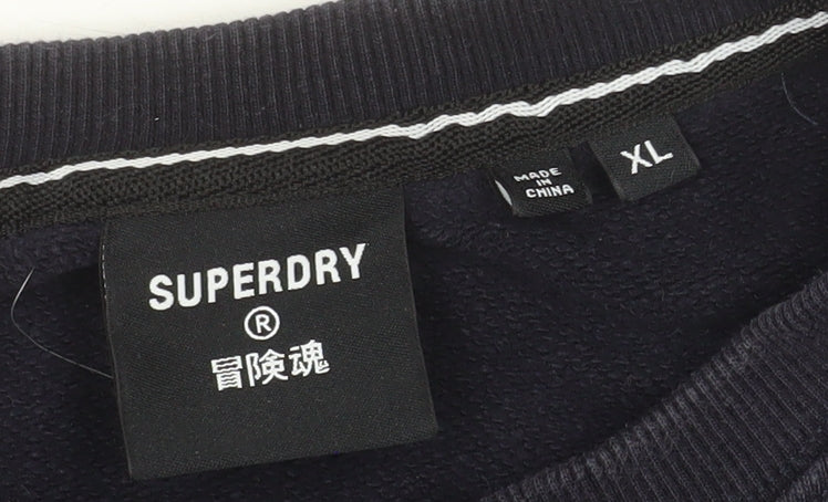Superdry Men's Blue XL Crew Neck Pullover Sweatshirt