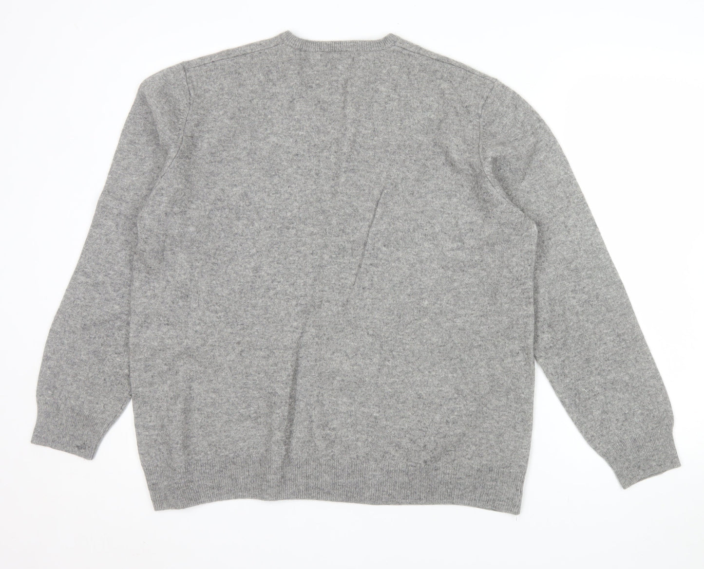 Marks and Spencer Men’s Grey XL Pure Cashmere V-Neck Jumper