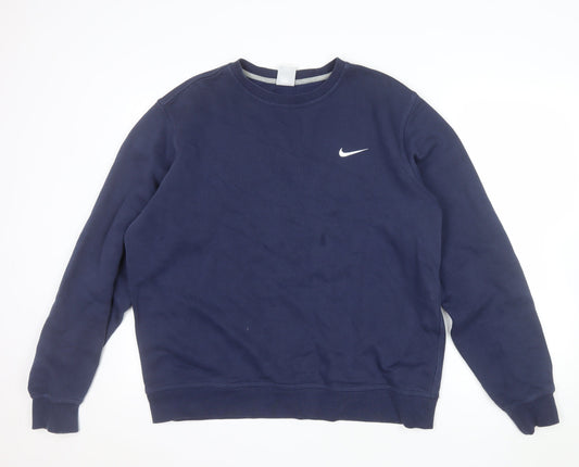 Nike Men's Blue Crew Neck Pullover Sweatshirt L Regular Fit