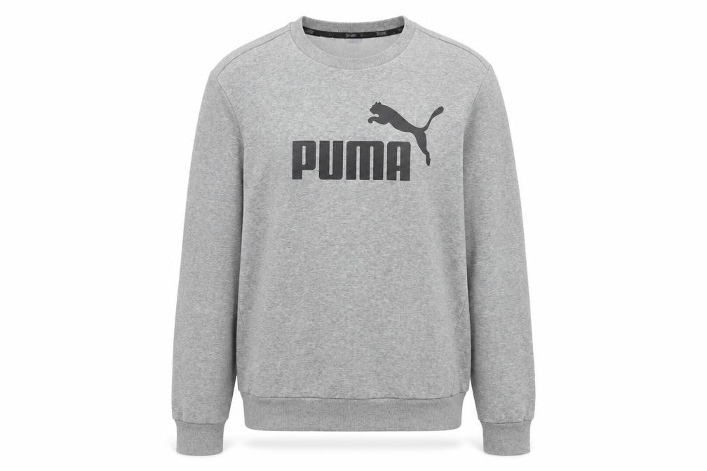 Puma Men's Grey Crew Neck Pullover Logo Sweatshirt Size M
