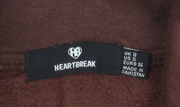 Heartbreak Women’s Brown 1/2 Zip Pullover Sweatshirt UK 8