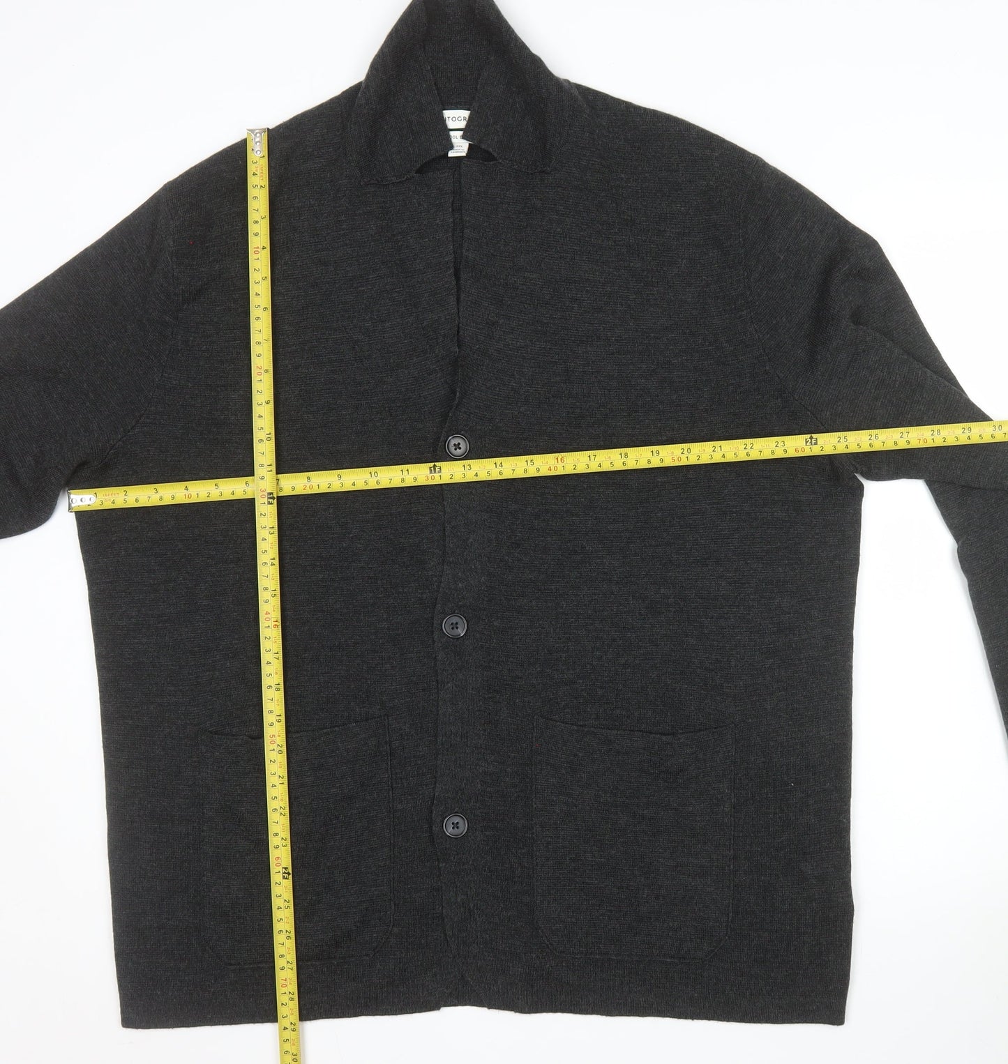 Marks and Spencer Autograph Men’s Grey 2XL Wool Blend Button Cardigan
