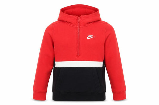 Nike Boys Red Black Colourblock Half Zip Hoodie Size 158cm Standard Fit