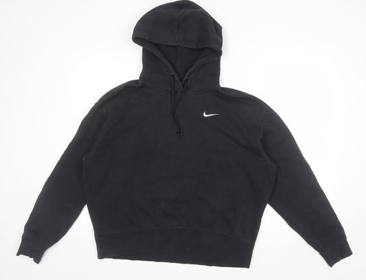 Nike Men's Black Pullover Hoodie Medium Fleece Logo Sportswear