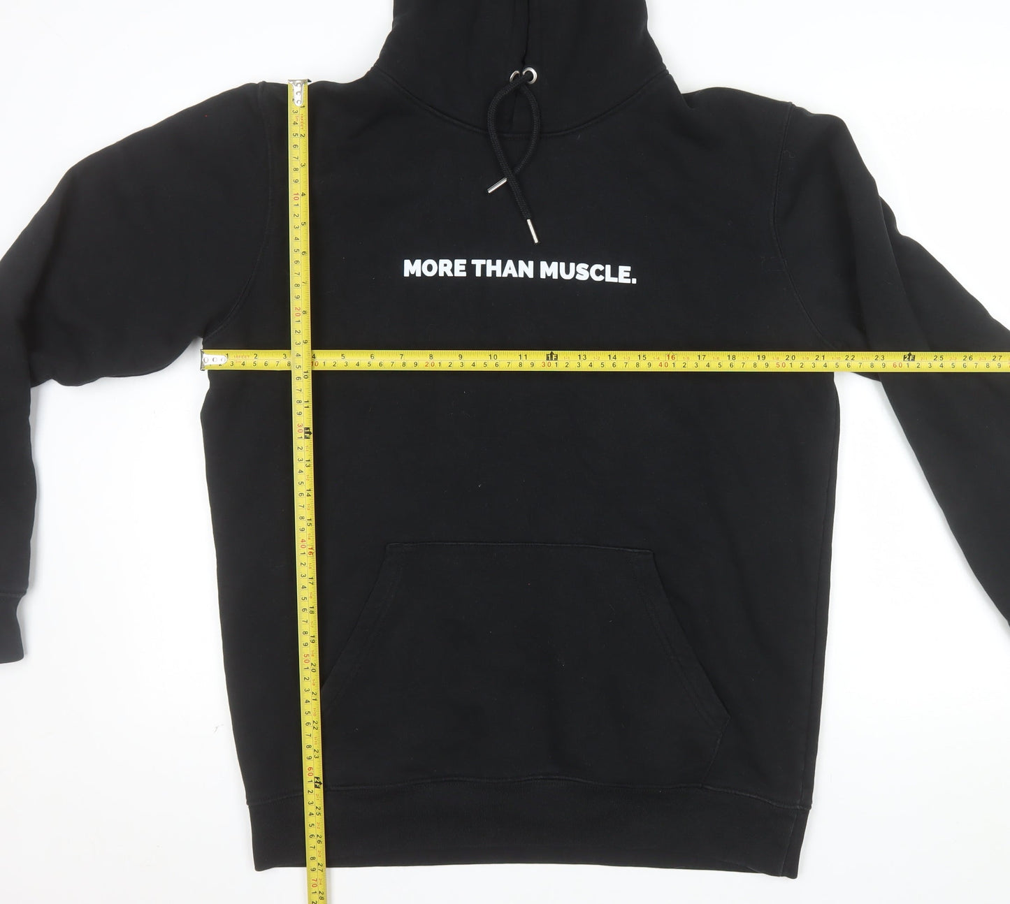 Make Thread Mens Black L Pullover Hoodie More Than Muscle