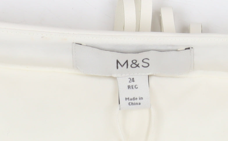 Marks and Spencer Womens Ivory Fringe Mini Skirt Size 24