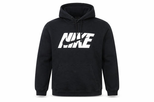 Nike Mens Black L Pullover Hoodie Fleece Sportswear Logo