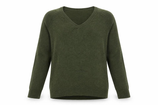 Gap Men's Green V-Neck Wool Blend Pullover Jumper Size S