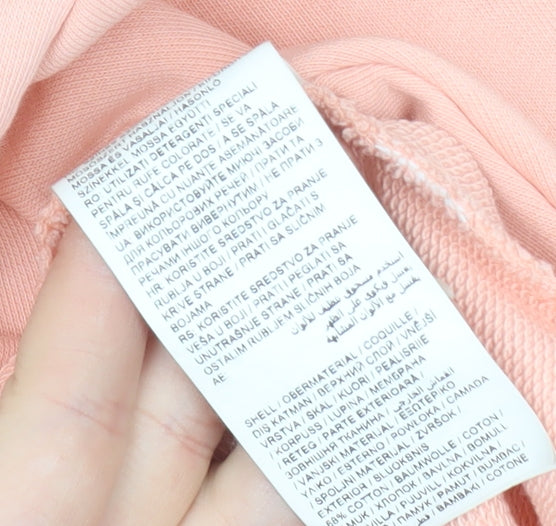 Puma Womens Peach Pink Pullover Hoodie Small Cotton Blend