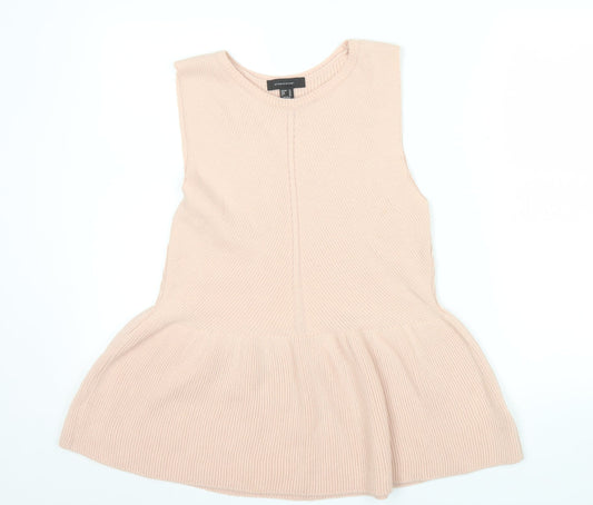 Atmosphere Women Beige Sleeveless Knit Peplum Jumper Size 14