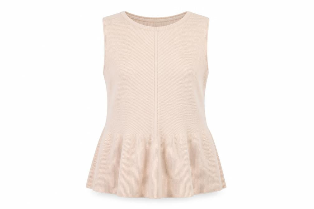 Atmosphere Women Beige Sleeveless Knit Peplum Jumper Size 14